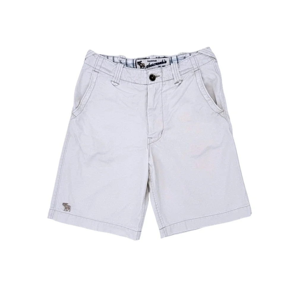 Abercrombie & Fitch Adirondack Campus Shorts Boys 14 Beige Distressed Cotton